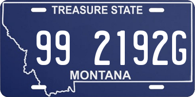 MT license plate 992192G