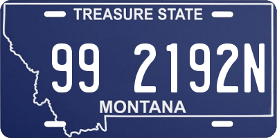 MT license plate 992192N