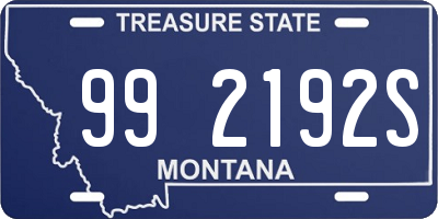 MT license plate 992192S