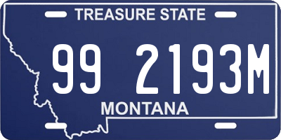 MT license plate 992193M