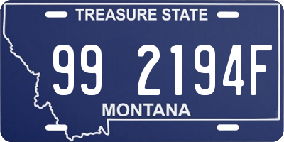 MT license plate 992194F