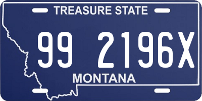 MT license plate 992196X