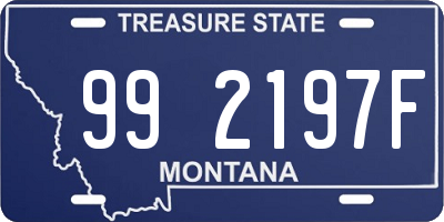 MT license plate 992197F