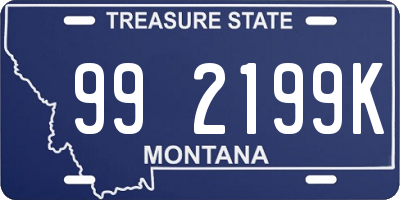 MT license plate 992199K