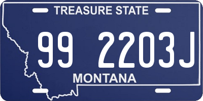 MT license plate 992203J