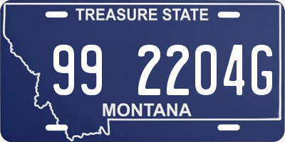 MT license plate 992204G