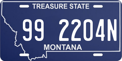 MT license plate 992204N