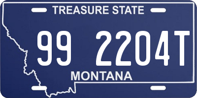 MT license plate 992204T