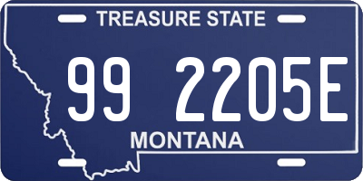 MT license plate 992205E