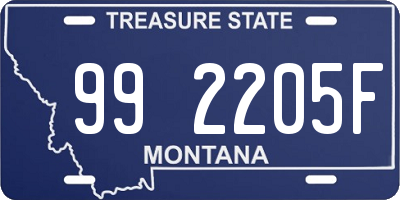 MT license plate 992205F