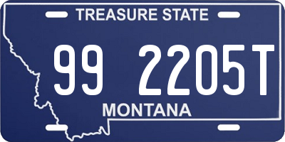 MT license plate 992205T