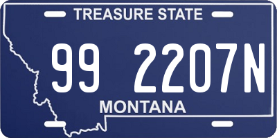 MT license plate 992207N