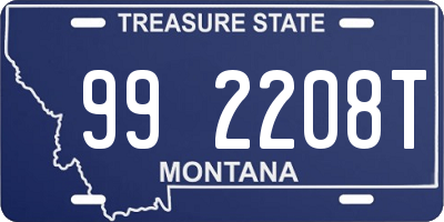 MT license plate 992208T