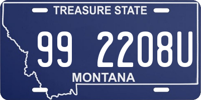 MT license plate 992208U