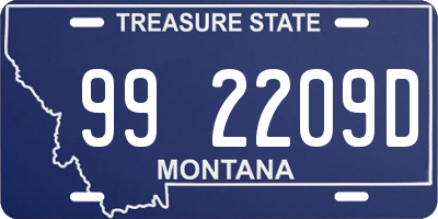 MT license plate 992209D