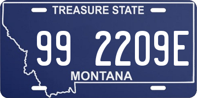 MT license plate 992209E