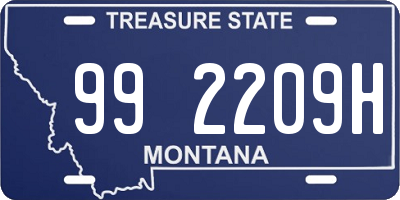 MT license plate 992209H