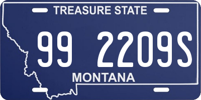 MT license plate 992209S