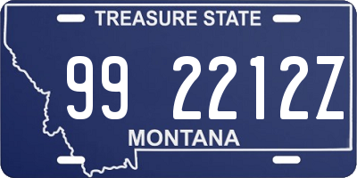 MT license plate 992212Z