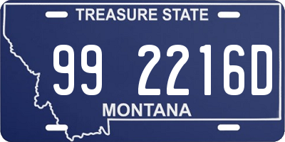 MT license plate 992216D