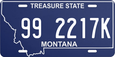 MT license plate 992217K