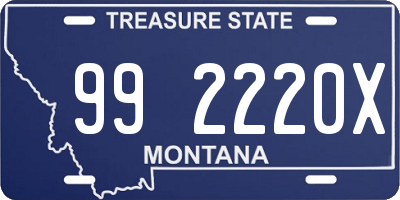 MT license plate 992220X