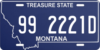 MT license plate 992221D