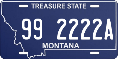 MT license plate 992222A