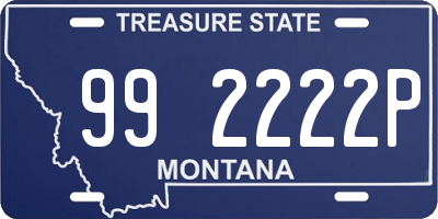 MT license plate 992222P