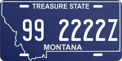 MT license plate 992222Z