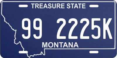 MT license plate 992225K