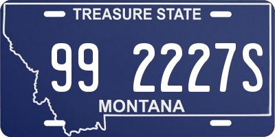 MT license plate 992227S