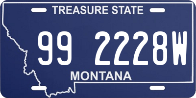 MT license plate 992228W