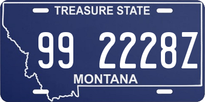 MT license plate 992228Z