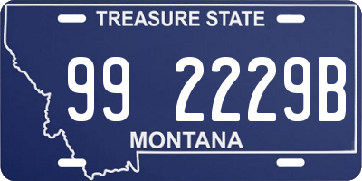 MT license plate 992229B