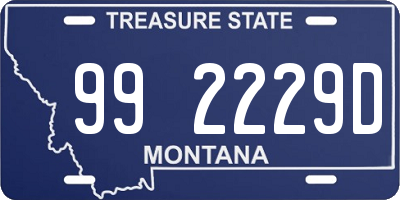 MT license plate 992229D