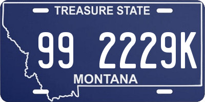 MT license plate 992229K