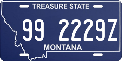 MT license plate 992229Z