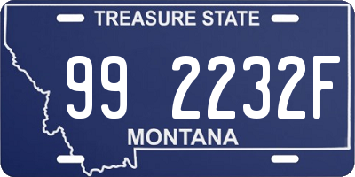 MT license plate 992232F