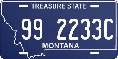 MT license plate 992233C