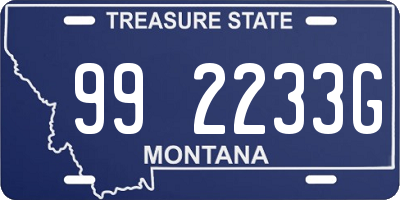 MT license plate 992233G