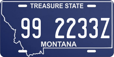 MT license plate 992233Z