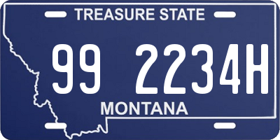 MT license plate 992234H