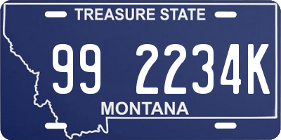 MT license plate 992234K