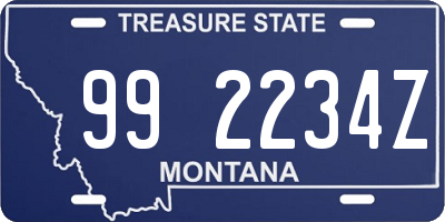 MT license plate 992234Z