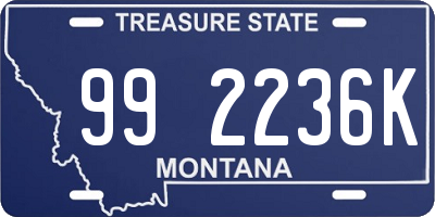 MT license plate 992236K