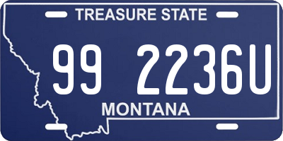 MT license plate 992236U