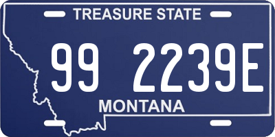 MT license plate 992239E