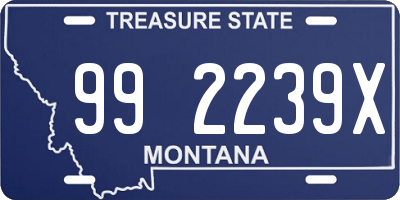 MT license plate 992239X