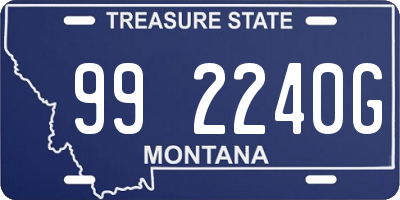 MT license plate 992240G